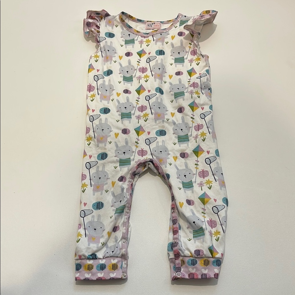 Pete + Lucy Baby Romper with Playful Animal Print
